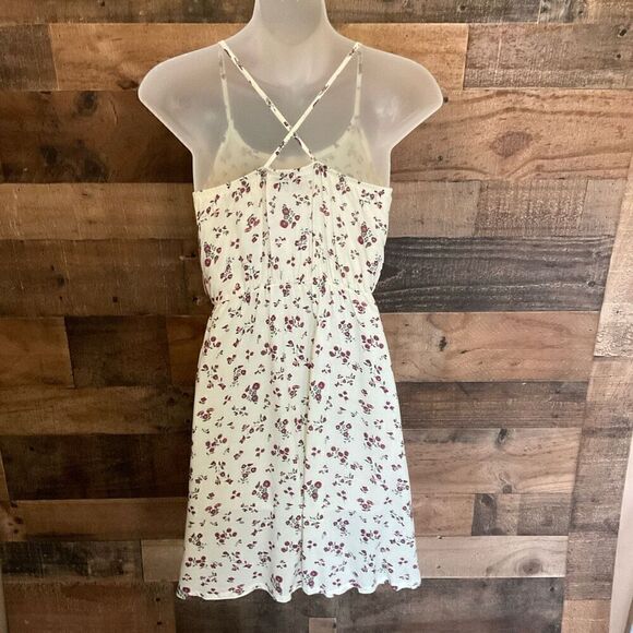 Dream Star A-Line  Knee Length Cream Floral Print Summer Dress Girls Size L - Picture 7 of 8